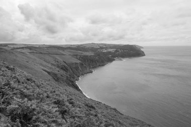 Devon 'daki Lynton ve Lynmouth Countisbury Hill' den görüntü