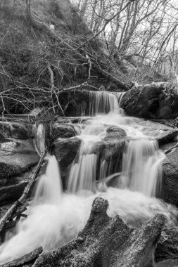 Exmoor Ulusal Parkı 'ndaki Watersmeet' te Hoar Oak Nehri 'nde uzun süre bir şelale görüldü.