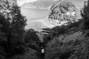 Lynmouth 'un kuzey Devon sahilindeki Exmoor Ulusal Parkı' ndaki manzara fotoğrafı.