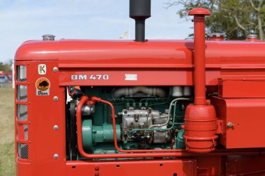 Dorchester.Dorset.Birleşik Krallık. 6 Ekim 2025. 1964 'ten kalma restore edilmiş bir Bolinder Munktell 470 Dorset County şovunda sergileniyor.