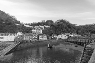 Clovelly. Devon. Birleşik Krallık. 19 Ocak 2024 Kuzey Devon kıyısındaki Clovelly Köyü 'nden.