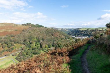 Lynton 'ın Exmoor Ulusal Parkı' ndaki manzara fotoğrafı.