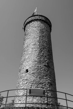 Matlock Bath. Derby Shire. Birleşik Krallık. 3 Haziran 2023. İbrahim 'in Tepeleri' ndeki Victoria Prospect kulesinin fotoğrafı.