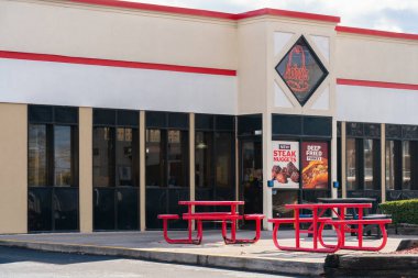 Utica, NY - 16 Ekim 2025: Utica, New York 'ta 410 Catherine Caddesi' nde Kunkel Ambulans Servisi, Mohawk Vadisi 'nde 24 saatlik ambulans ve sağlık hizmeti veren tarihi bir acil servis sağlayıcısı..