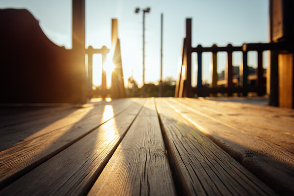 паркетные полы и закат
