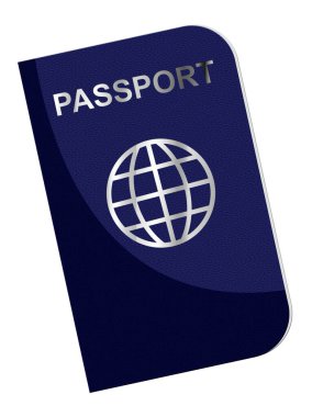 Blauer Reisepass isoliert auf weissem Hintergrund