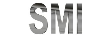 Beyaz üzerine izole edilmiş 3B SMI metin krom
