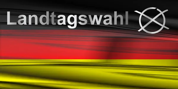 Landtagswahlen Mit Deutschland Flagge Und Wahlkreuz Abstrakt — Foto de Stock