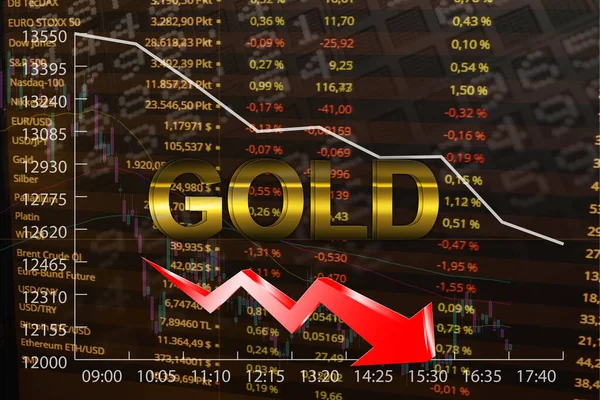 Bären Marktdiagramm Der Goldbörse — Stockfoto