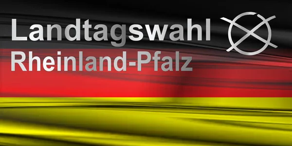 Landtagswahlen Rheinland Pfalz Mit Deutschland Flagge Briefumschlag Und Wahlkreuz Abstrakt — 스톡 사진