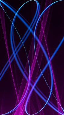 Soyut arkaplan 4k mavi eflatun açık siyah neon dalga ve çizgiler