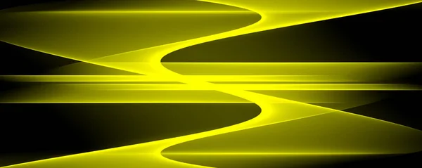 Abstract Achtergrond Goud Geel Licht Donker Zwart Golven Lijnen Banner — Stockfoto