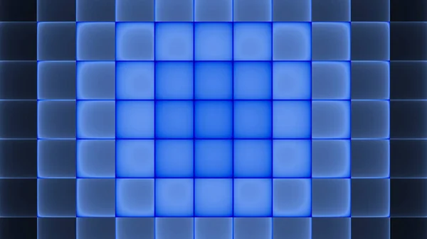 4K蓝光暗黑色霓虹灯立方体和线条 — 图库照片