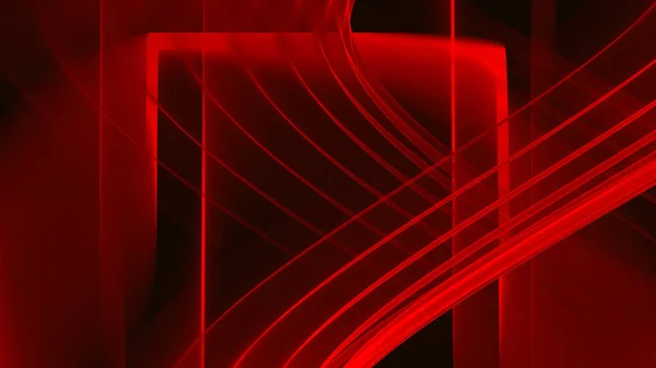 Abstraktní Pozadí Červené Světlo Tmavě Černé Neonové Vlny Linie — Stock fotografie
