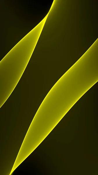 Astratto Sfondo Oro Giallo Luce Nero Scuro Neon Onde Linee — Foto Stock