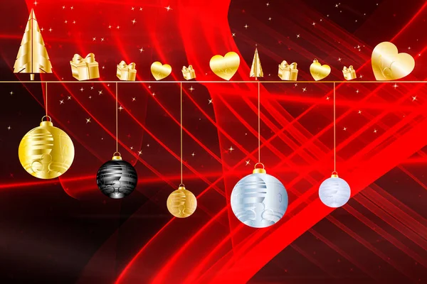 Різдвяний Фон Абстрактний Червоний Білий Срібний Чорний Золотий Подарунок Рамка — стокове фото