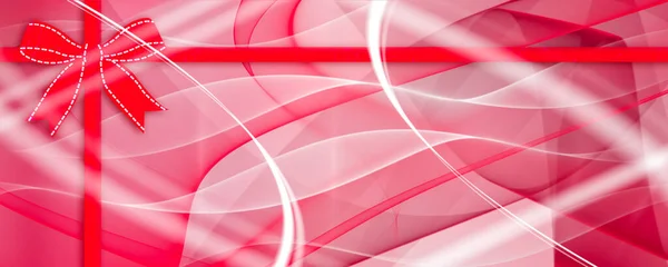 Різдвяний Фон Абстрактна Червона Стрічка Червоному Білому Лініями Хвилями Ваучер — стокове фото