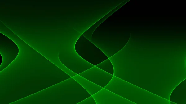 Abstract Background Green Light Dark Black Waves Lines — Stock Photo, Image