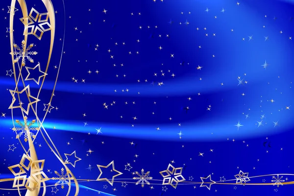 Fondo Navidad Abstracto Azul Blanco Plata Claro Estrellas Oscuras Copos — Foto de Stock