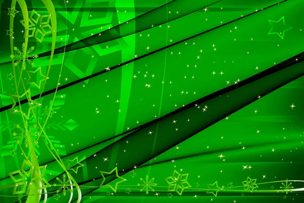 Merry Christmas background Abstract stars green gold white silver black light dark with lines and waves Merry x-mas