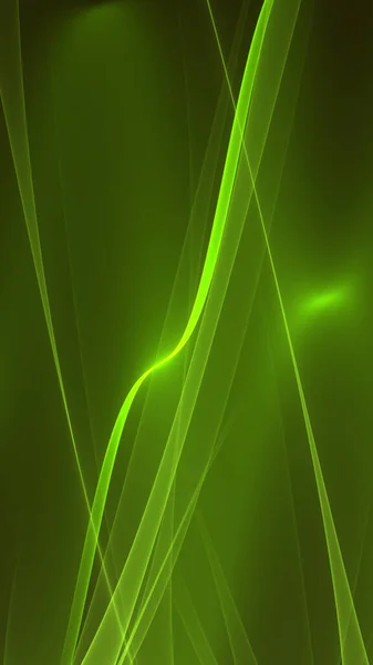 Абстрактний Фон Зелений Світло Темно Чорні Неонові Хвилі Лінії — стокове фото