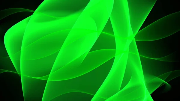 Абстрактний Фон Зелений Світло Темно Чорні Хвилі Лінії — стокове фото
