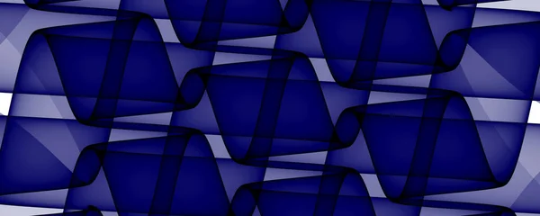 Abstrakter Hintergrund Blaues Licht Dunkelschwarze Wellen Und Linien Banner Muster — Stockfoto
