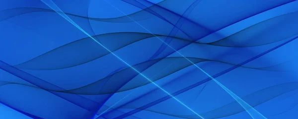 Абстрактный Фон Синий Свет Темно Черные Волны Линии Баннер — стоковое фото
