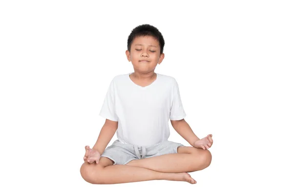 Los Niños Asiáticos Sientan Meditar Calma Relax — Foto de Stock