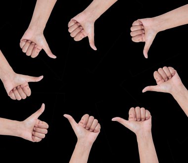 Eller yukarı işareti ile bir daire