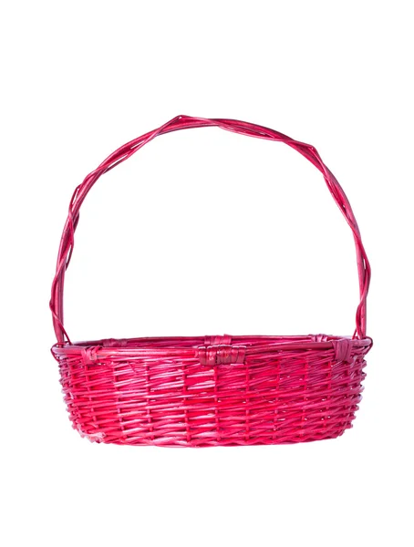 Red woven basket — Stock Photo, Image