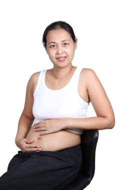 Güzel hamile kadın.