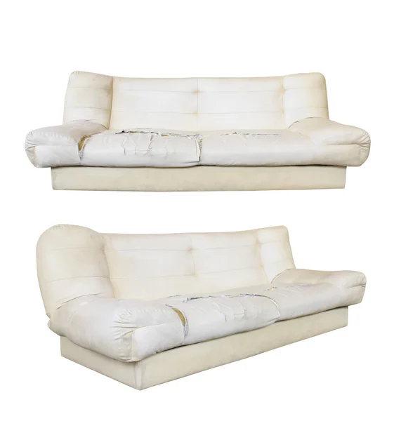 Velho sofá branco Imagens Royalty-Free