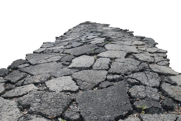 き裂を有するアスファルト道路 ロイヤリティフリーのストック写真