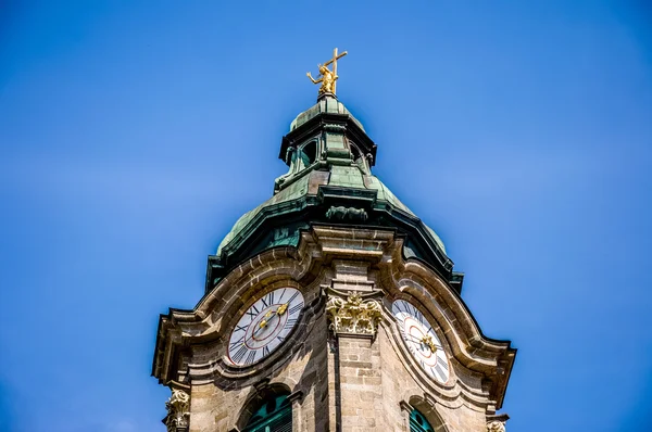 Wieża zegarowa z Zwettl Abbey, Austria — Zdjęcie stockowe