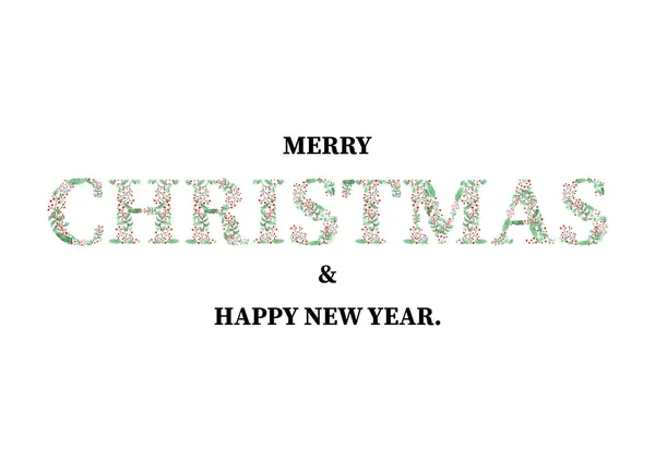 Boldog Karácsonyt Boldog Évet Kártya Design Art Text Design — Stock Fotó