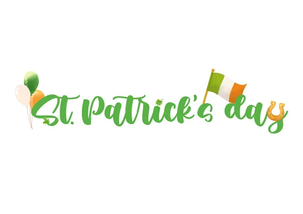 Happy Patrick Day Background Art Text Patrick Symbol White Background — Stockový vektor