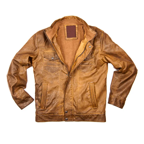 Brown leather jacket — Stock Photo, Image