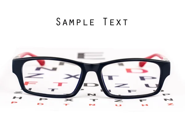 Eye care specs and chart — Stock Photo, Image