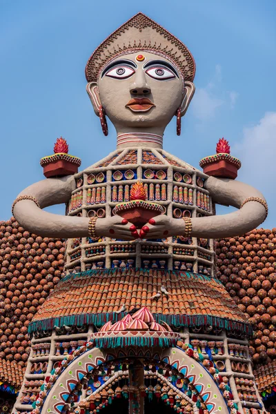 Durga tempel gemaakt van klei — Stockfoto