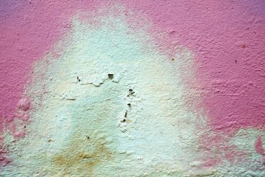 Pembe Beton Duvardaki Beyaz Kabuk İnşaat İçin Uygun Arkaplan.