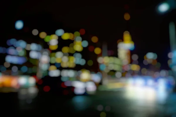 Güzel Bokeh Gece Sokağında Arka Planda — Stok fotoğraf