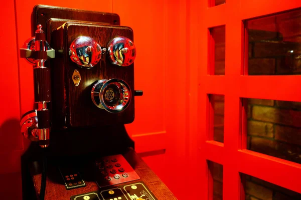 Vintage Telephone Red Booth — Stock Photo, Image