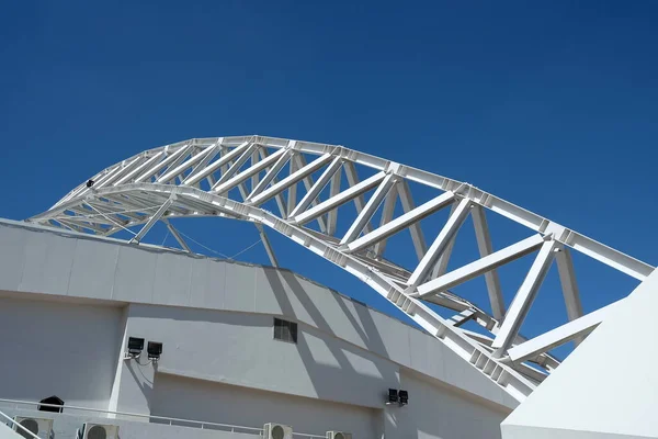 Moderne Metalen Paal Van Het Stadion Dak Bouw — Stockfoto