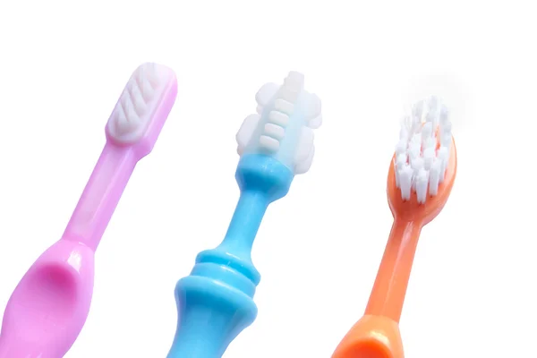 Különböző típusú színes fogkefék — Stock Fotó