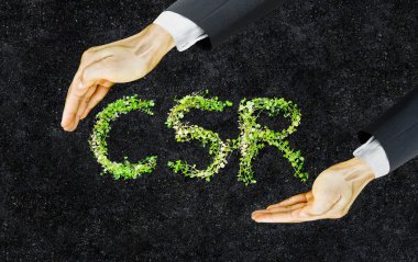 CSR şeklinde düzenlenmiş küçük yeşil bitkiler