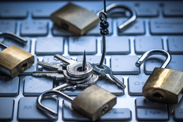 Bloqueo de seguridad en el teclado del ordenador — Foto de Stock