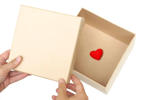 Scatola regalo di cartone d'amore — Foto Stock