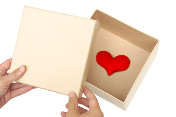 Scatola regalo di cartone d'amore — Foto Stock