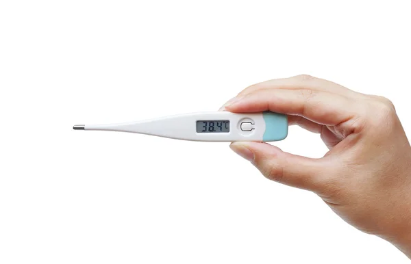 Hand hält ein Thermometer — Stockfoto